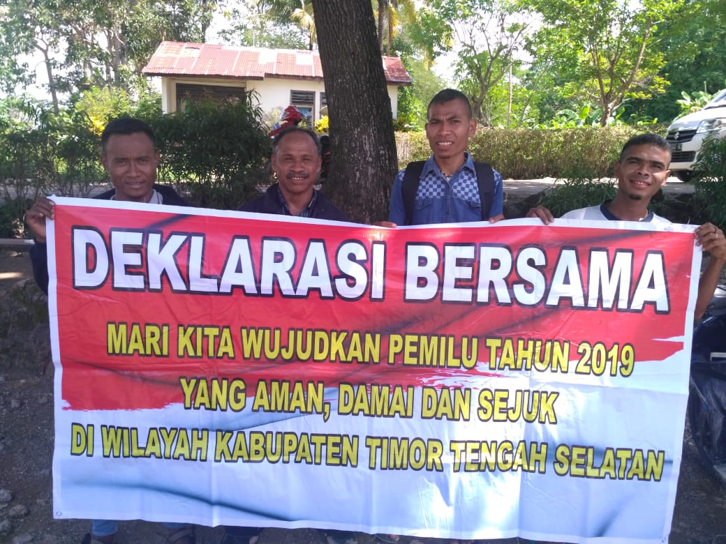 Polres TTS, Gelorakan Deklarasi Bersama Demi Pemilu 2019 Yang Aman