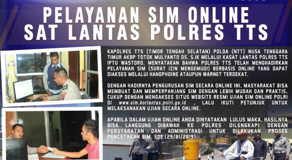 Polres TTS:  Telah Hadir Pelayanan Sim Online