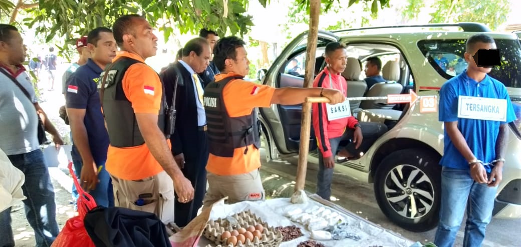 Kasus Pembunuhan, Sat Reskrim Polres TTS Gelar Rekontruksi