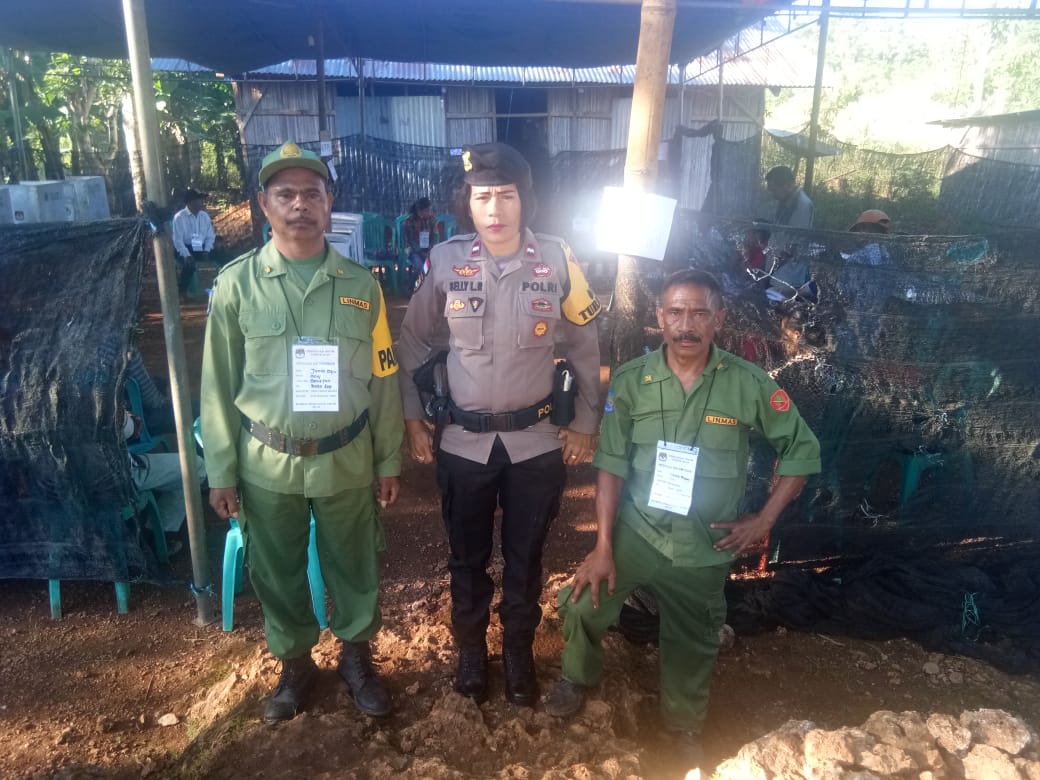 Aman dan Kondusifnya Pemungutan Suara Di TPS, Sejumlah Personil Polri dikerahkan Pam TPS