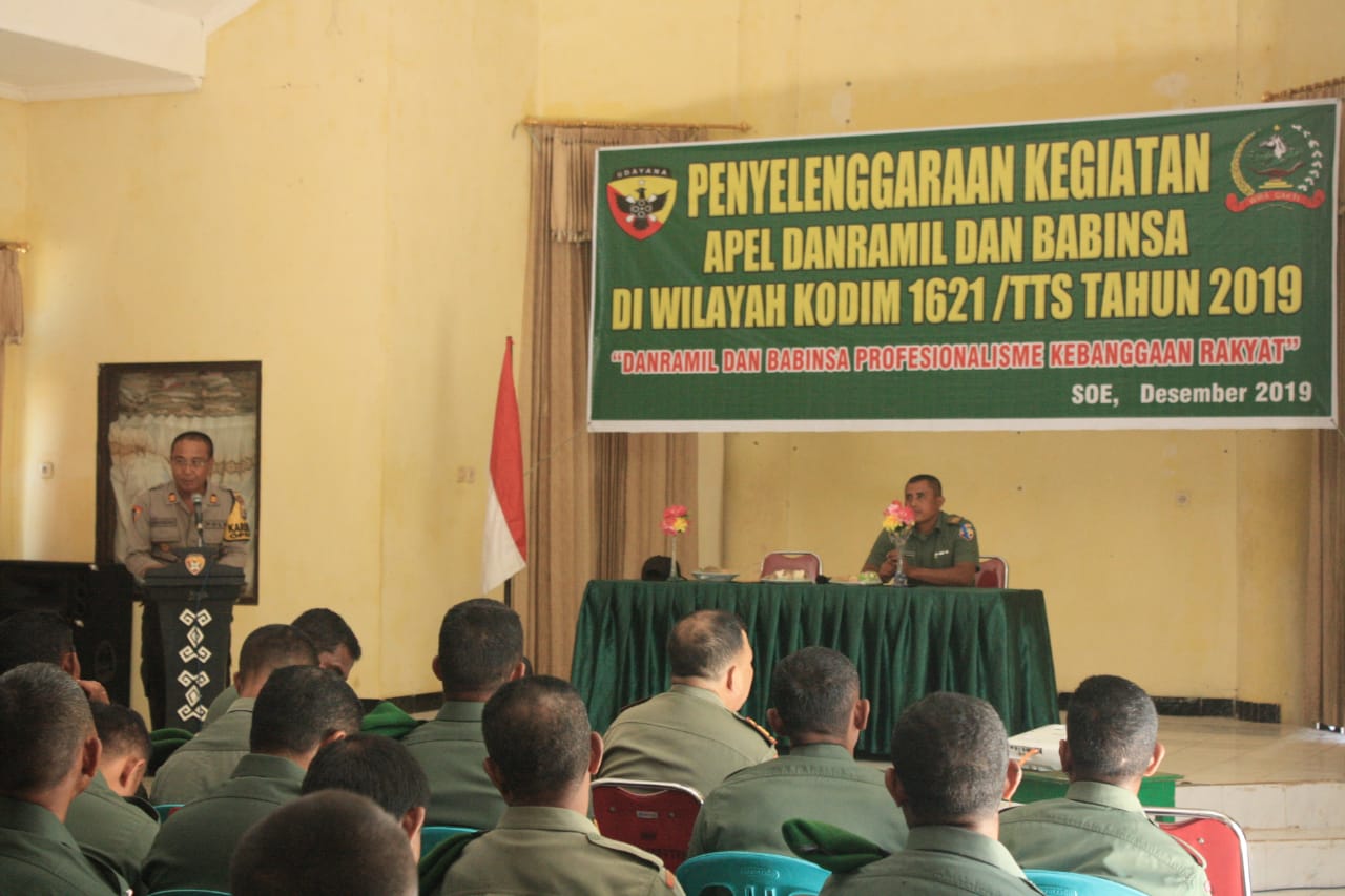 Hadiri Apel Danramil dan Babinsa Kodim 1621 TTS, Kabag Ops Polres TTS Beri Materi