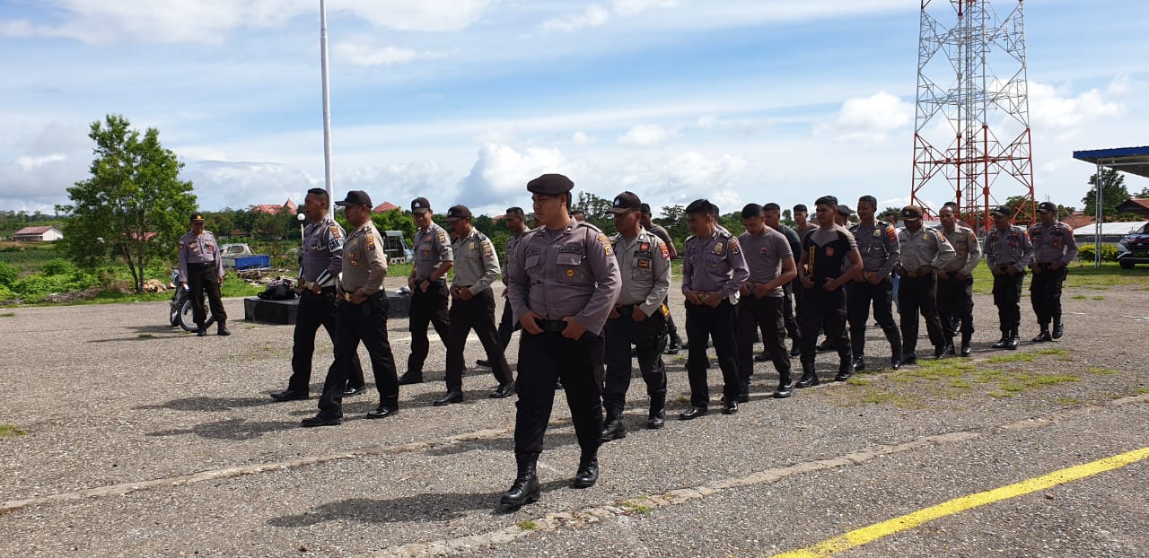 Ton Dalmas Kerangka Polres TTS Melaksanakan Latihan Dalmas