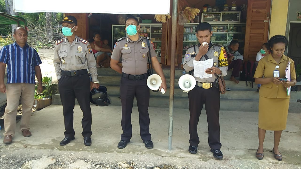 Polres TTS Gencar  Beri Imbauan Cegah Corona